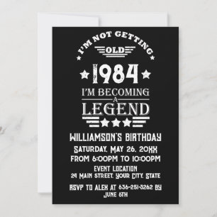 Invitación Personalizado cuarenta fiesta vintage de 40 años
