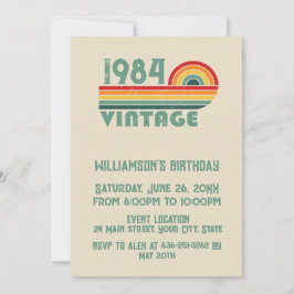 Invitación Personalizado cuarenta fiesta vintage de 40 años