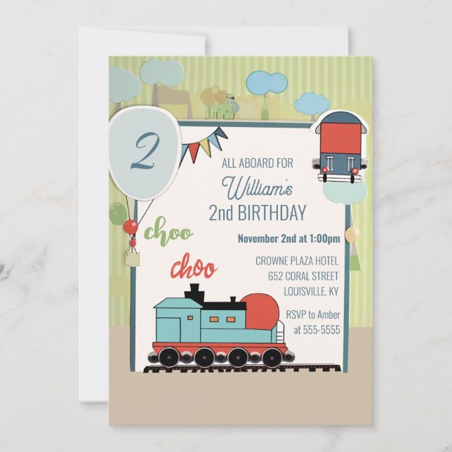 Invitación Personalizado Cumpleaños niño Balón Ticket Cumplea (Anverso)