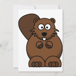 Invitación Personalizado cutáneo castor divertido animal de W