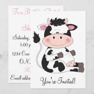 Invitación Personalizado Cute Baby Cow
