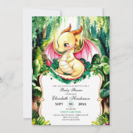 Invitación Personalizado Cute Dragon Baby Shower