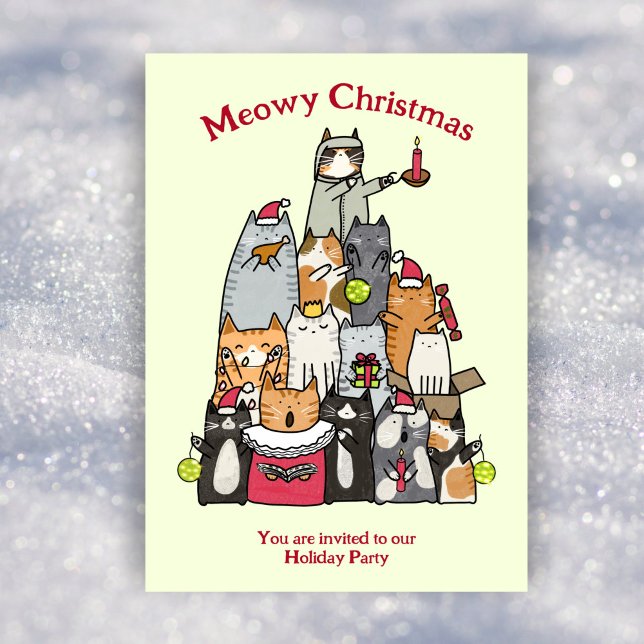 Invitación Personalizado Cute Meowy Navidades Personalizados  (Subido por el creador)