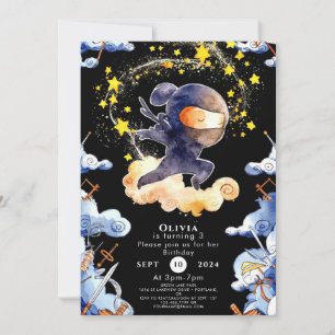 Invitación Personalizado Cute Ninja Cumpleaños