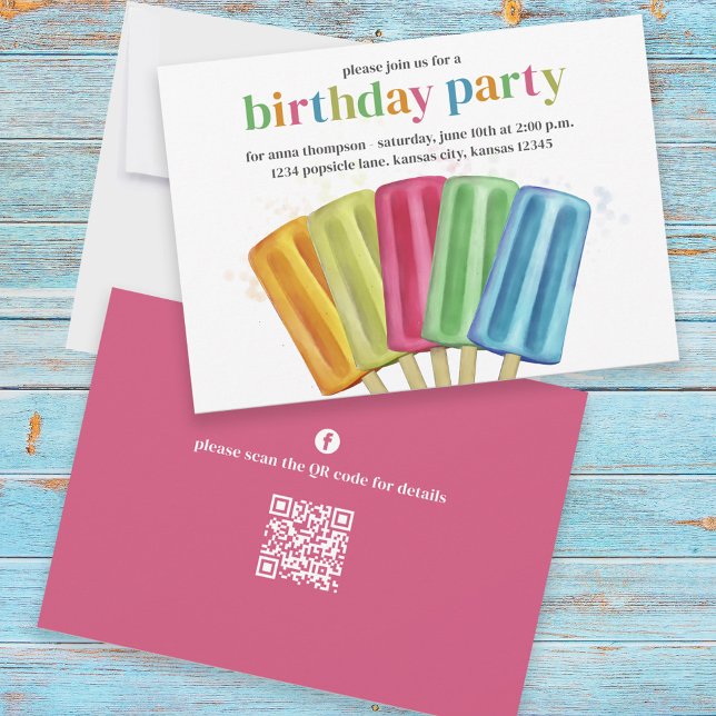 Invitación Personalizado Cute Summer Birday Party Popsicles (Subido por el creador)