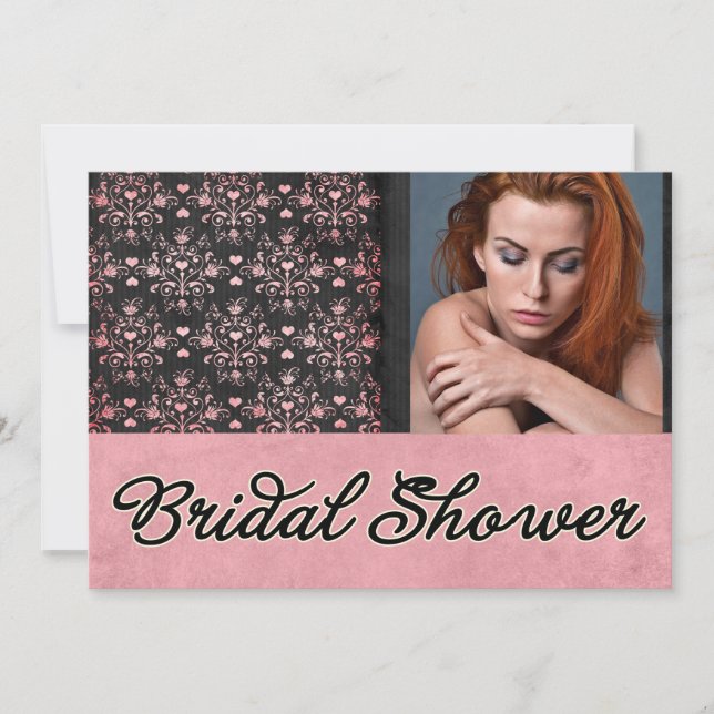 Invitación Personalizado Damask Bridal Shower Invite (Anverso)