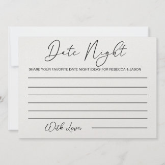 Invitación Personalizado Date Ideas Noche Card Nodal Shower J