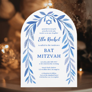 Invitación Personalizado de acuarela botánica Bar Bat Mitzvah