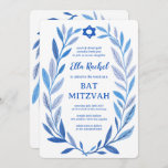 Invitación Personalizado de acuarela botánica QR Bar Bat Mitz<br><div class="desc">¡Tarjeta perfecta para anunciar una mitzvah de murciélago, el bar mitzvah u otra celebración judía! ¡Trato a mano de delicado arte de trame de hojas para ti! ¡TODO PERSONALIZABLE! Haga clic en "Personalizar" para editar el texto y agregar su vínculo al código QR. Haga clic en "editar usando la herramienta...</div>