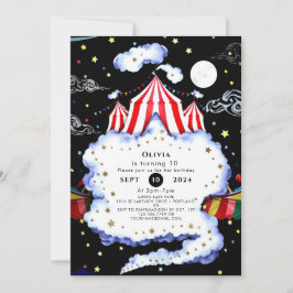 Invitación Personalizado de acuarela Circo Cumpleaños