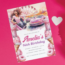 Invitación Personalizado de acuarela de Fiesta Rollercoaster