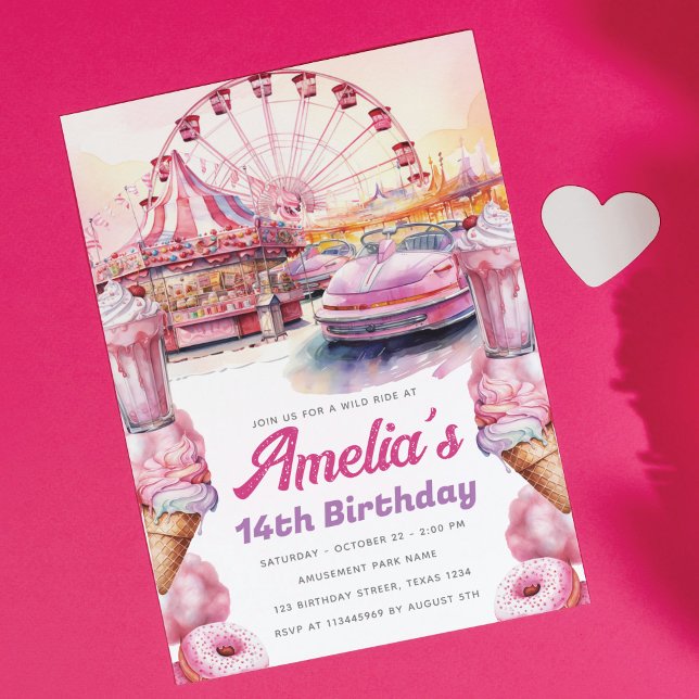 Invitación Personalizado de acuarela de la fiesta de cumpleañ (Subido por el creador)