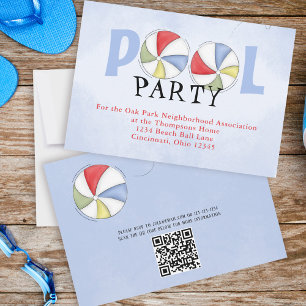 Invitación Personalizado de acuarela de verano Fiesta de pisc