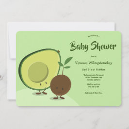 Invitación Personalizado de aguacate y foso de comida tema Ba