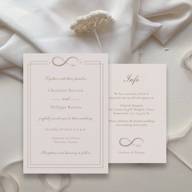 Invitación Personalizado de amor infinito Iniciales Boda rosa (Subido por el creador)