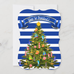 Invitación Personalizado de árbol de Navidad náutico