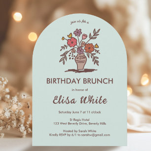 Invitación Personalizado de Arco Bucal Floral Rústico Whimsic
