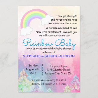 Invitación Personalizado de arcoiris suave Baby Shower RSVP