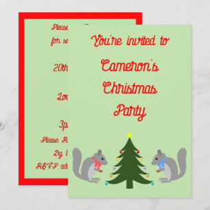Invitación Personalizado de ardillas decoradoras de árbol de 