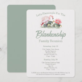 Invitación personalizado de arte tropical flamenco de 2 días 