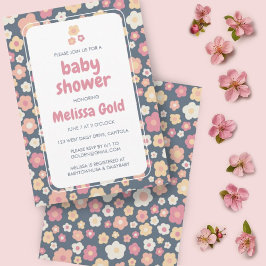 Invitación PERSONALIZADO de Baby Shower Groovy Sweet Daisy Fl