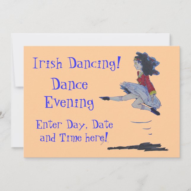 Invitación Personalizado de baile irlandés tradicional (Anverso)