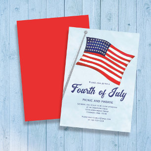 Invitación Personalizado de Bandera Americana el 4 de julio