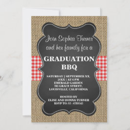 Invitación Personalizado de barbacoa de Burlap y Chalkboard G