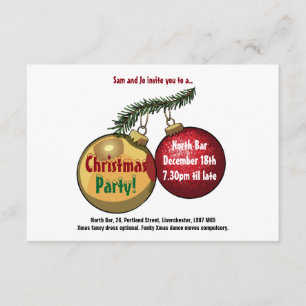 Invitación Personalizado de baubles de árbol de Navidad de te