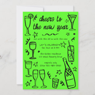 Invitación Personalizado de bebidas de cóctel Fiesta del AÑO