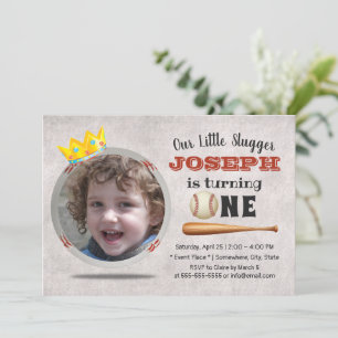 Invitación Personalizado de Béisbol foto primer Fiesta de cum