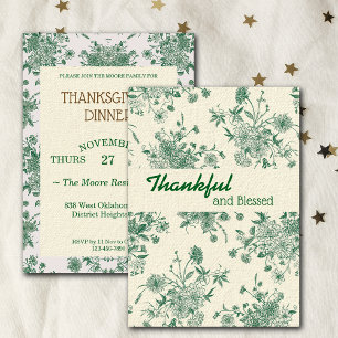 Invitación Personalizado de Botánicos Verdes de la Cena de Ac