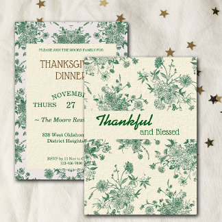 Invitación Personalizado de Botánicos Verdes de la Cena de Ac