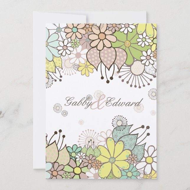 Invitación Personalizado de bricolaje del Boda del jardín de  (Anverso)