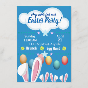 Invitación Personalizado de Bunny Ears Easter Fiesta