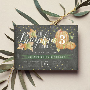 Invitación Personalizado de Calabaza de Otoño Fiesta de Cumpl