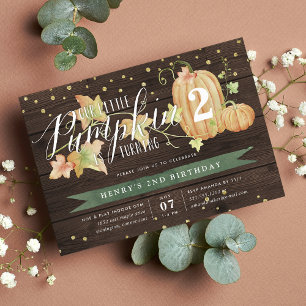 Invitación Personalizado de Calabaza de Otoño Fiesta de Cumpl
