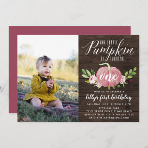Invitación Personalizado de calabaza rosa de la edad Feria de