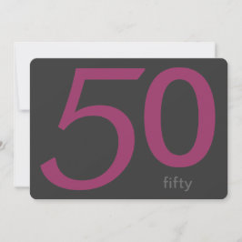 Invitación Personalizado de carbón vegetal y ciruela 50.ª inv