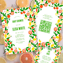 Invitación Personalizado de celebración de cítricos Código QR