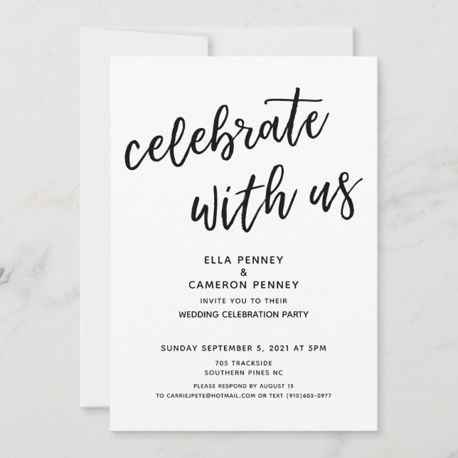 Invitación personalizado de "Celebrar con nosotros" para Ella (Anverso)
