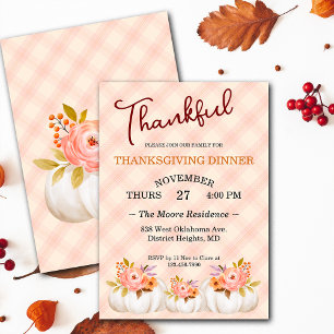 Invitación Personalizado de cena de Día de Acción de Gracias