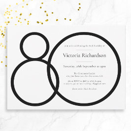 Invitación Personalizado de clase blanca negra Minimalista 80