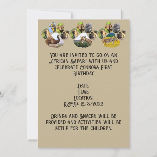 Invitación Personalizado de Collage sobre la huella de la vid (Reverso)