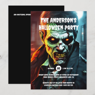 Invitación Personalizado de criatura zombie fiesta de horror