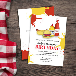 Invitación Personalizado de cumpleaños al aire libre BBQ