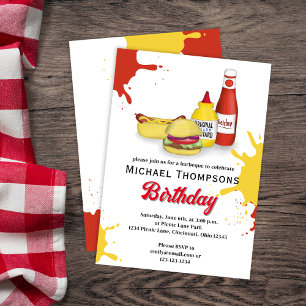 Invitación Personalizado de cumpleaños al aire libre BBQ