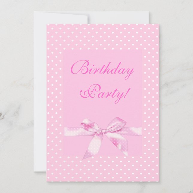 Invitación personalizado de cumpleaños de arco de punto de bo (Anverso)