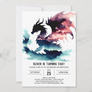 Invitación Personalizado de cumpleaños de Dragon con clase
