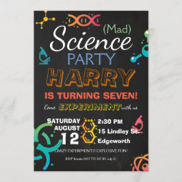 Invitación Personalizado de cumpleaños del Fiesta Mad Science